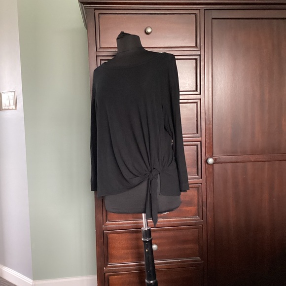 Theory Woman’s Draped Long-Sleeve Side tie Top EUC - Picture 8 of 11